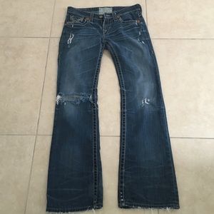Big Star "Liv" distressed boot cut jeans waist 27