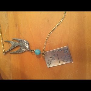 Urban Outfitters Post Card/Bird Carrier Necklace.
