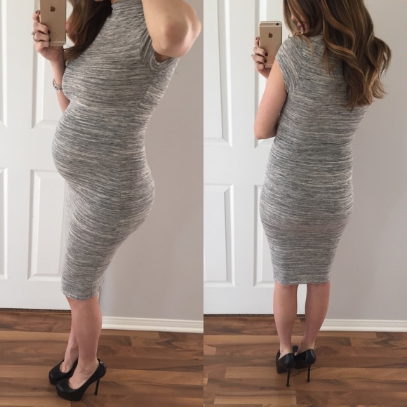 SOLD OUT • Grey Chic Marbled Midi Dress - Picture 2 of 4
