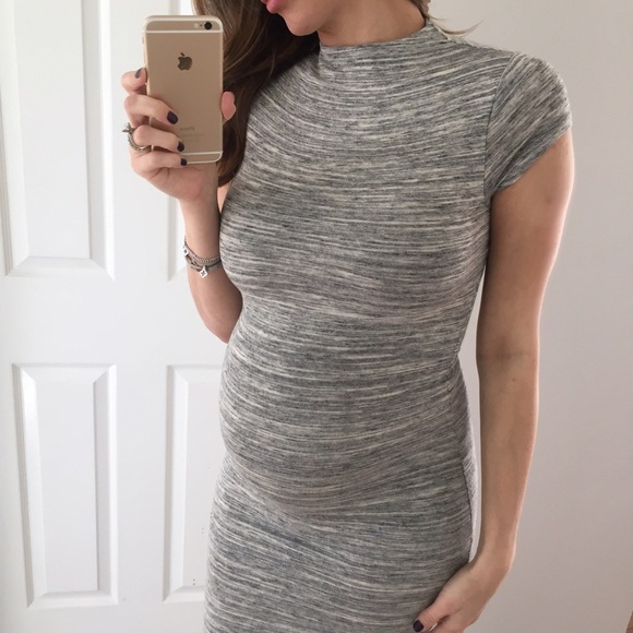 SOLD OUT • Grey Chic Marbled Midi Dress - Picture 3 of 4