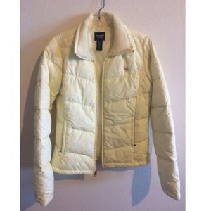 A&F cream Puffer Jacket