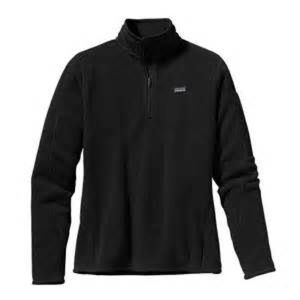 This is a women's 1/4 zip black Patagonia.