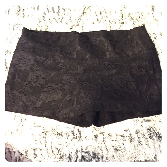 Black laced shorts