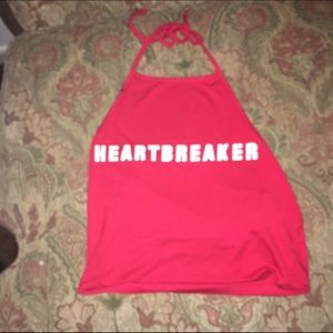 Halter top red heartbreaker logo
