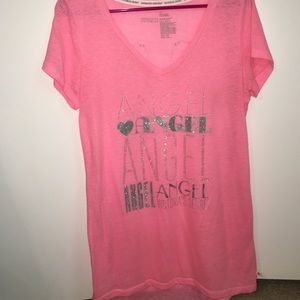 VS SuperModel Essentials V neck w/ Sequin wings