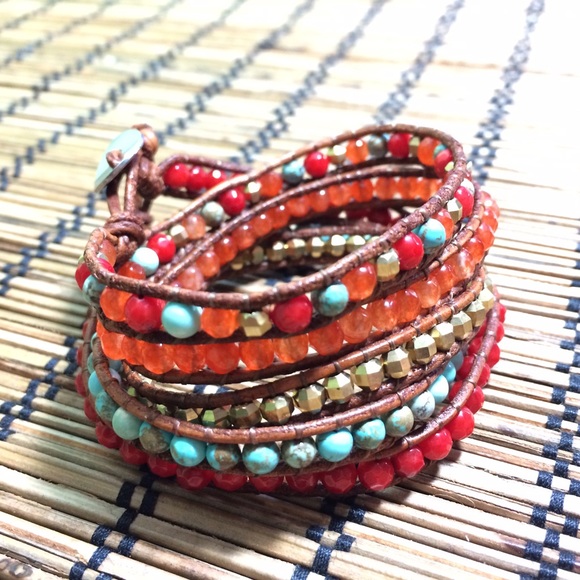 Leather bead bracelet - Picture 2 of 3