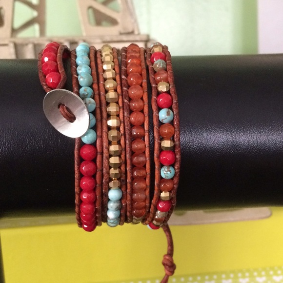Leather bead bracelet - Picture 3 of 3
