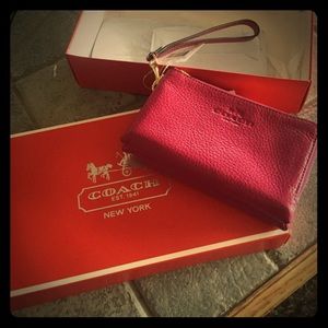 Pink coach wristlet!