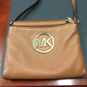 Michael Kors authentic brown leather cross body!