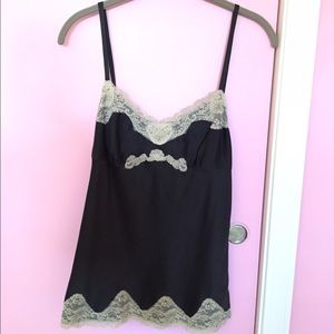 EXPRESS Black lace & silk camisole