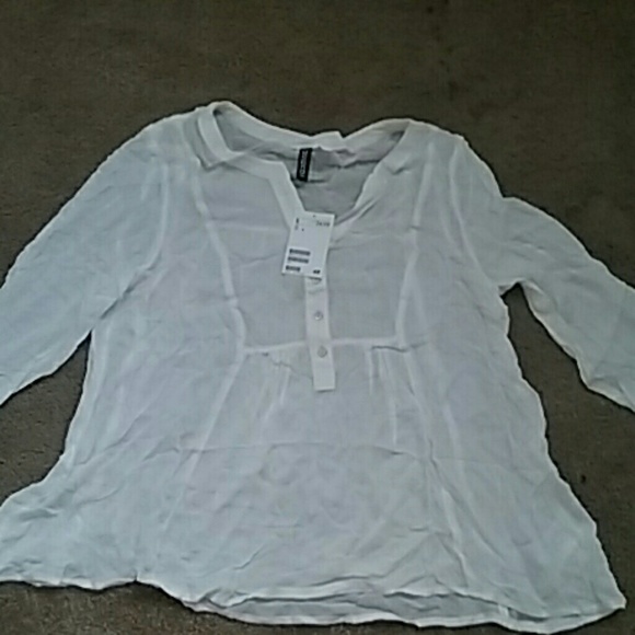 White V-neck Blouse