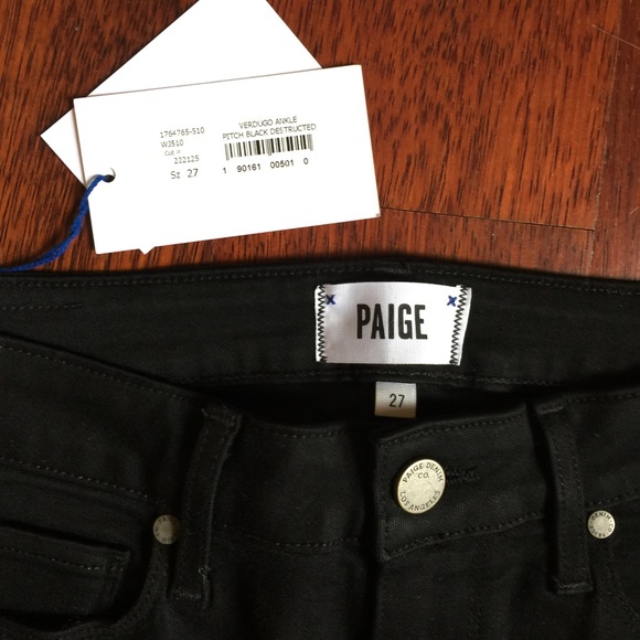SOLD Paige black ankle crop skinny denim sz:27/4 - Picture 1 of 4