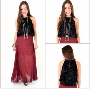 Maroon sheer skirt size small