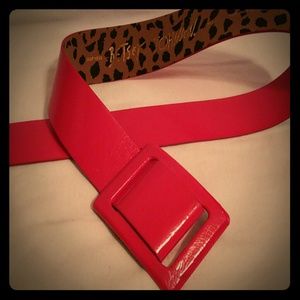 Betsey Johnson red patent leather belt