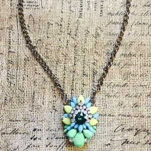 medallion blue & yellow necklace