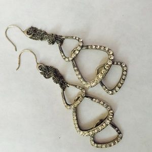 Kenneth Cole silver dangle earrings with sparkle