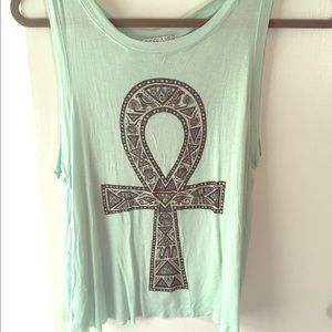 Light blue open back tank from Urban Outfitters