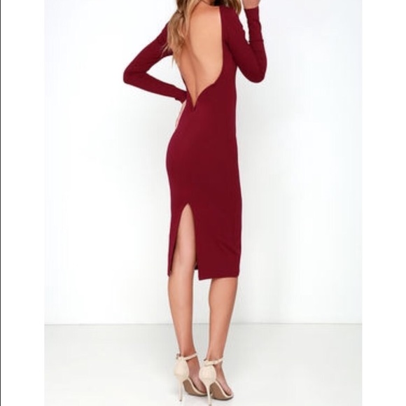 NWOT Red Backless Midi Dress