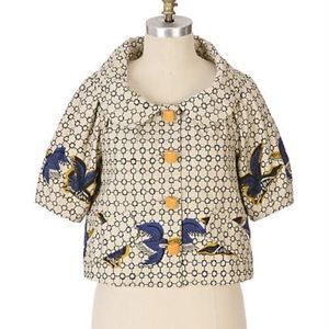 Anthropologie Jackets & Coats - Anthro Cirikli Cropped Jacket Taikonhu Bird Sz M Anthropologie Jackets & Coats - Anthro Cirikli Cropped Jacket Taikonhu Bird Sz M