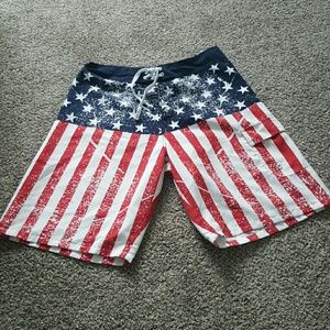 Mens American flag swim bottoms