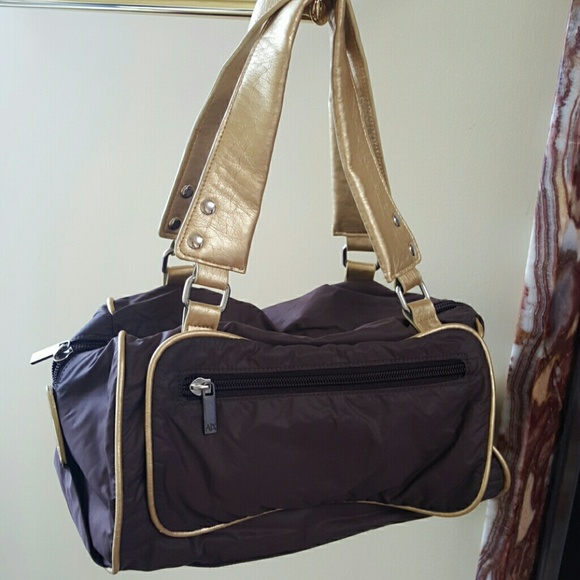 Armani exchange eggplant/br & matte gold leather - Picture 1 of 4