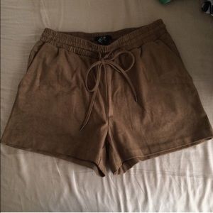 Suede tan shorts