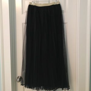 Long black tulle skirt