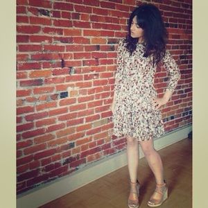 H&M circle hem floral print dress