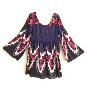 Free People Navy Floral Print Dress.