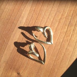 Gold heart-shaped earrings