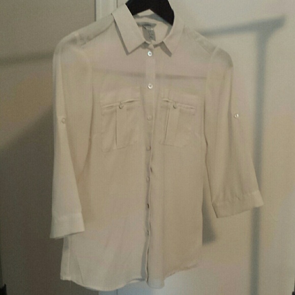 DONATED* Sheer Button-Up Blouse - Picture 3 of 4
