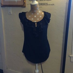 Black ruffle top