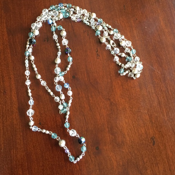 Extra long beaded necklace