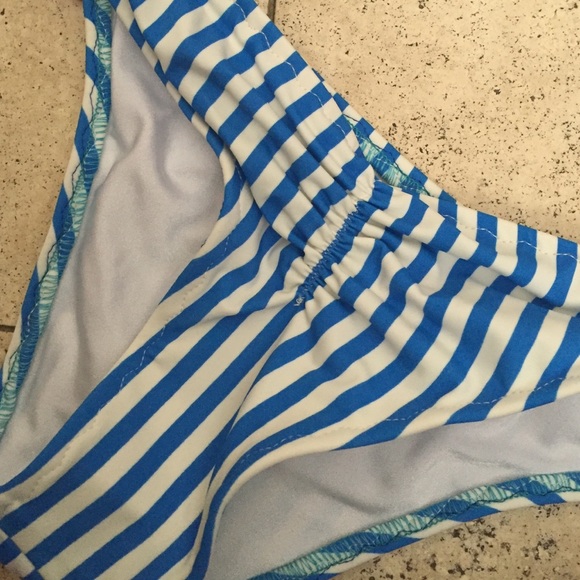 Nautical bandeau Bikini Set Blue Stripes - Picture 2 of 3