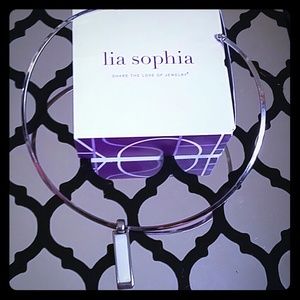 Lia Sophia silver collar necklace with slide
