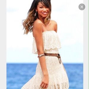 Victoria secrets lace strapless dress xs