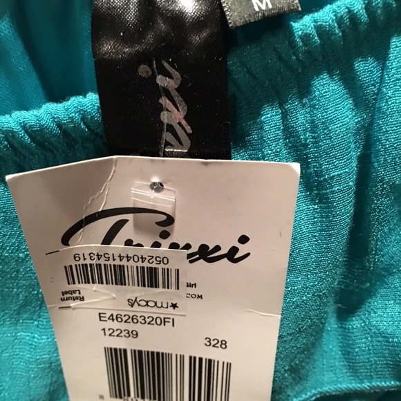 Turquoise floor length sundress with belt - Picture 4 of 4