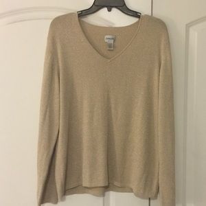 Oversized Sweater with Gold Threading