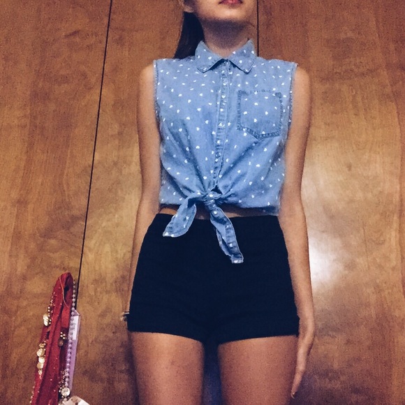 tie-front chambray shirt