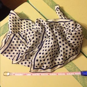 Vintage Silk Scarf - White and Blue