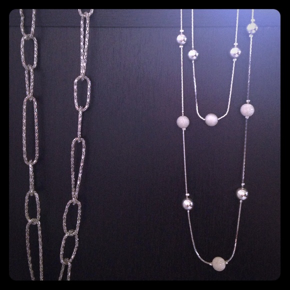 2 silver necklaces