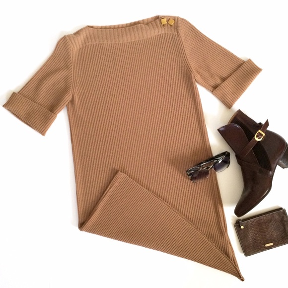 Chloe Dresses & Skirts - SALE ‼️ Chloe Camel Beige Ribbed Wool Dress