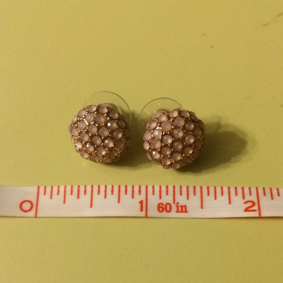Lauren Conrad rose gold button stud earrings