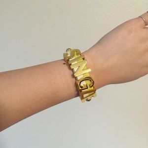 BCBG 'single' yellow and gold hardware bracelet