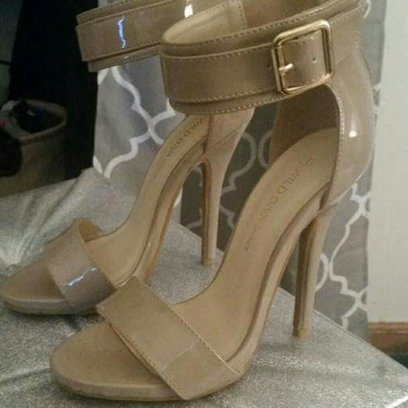 Buckle Strap Nude Heels