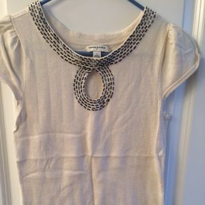 Sequined short sleeve sweater