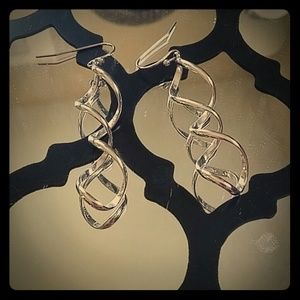 Silver spiral earrings
