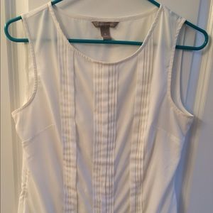 Cream ribbed tank top