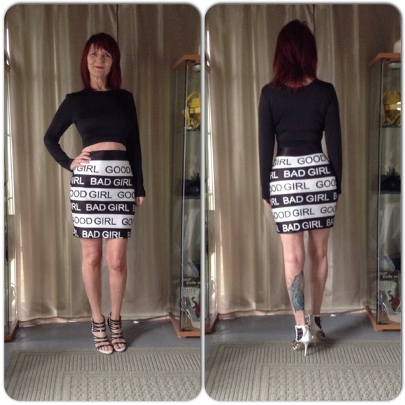 NEW 2 PC "GOOD GIRL BAD GIRL" SKIRT SET - Picture 2 of 2