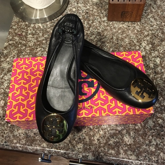 Tory Burch black Reva ballet flat